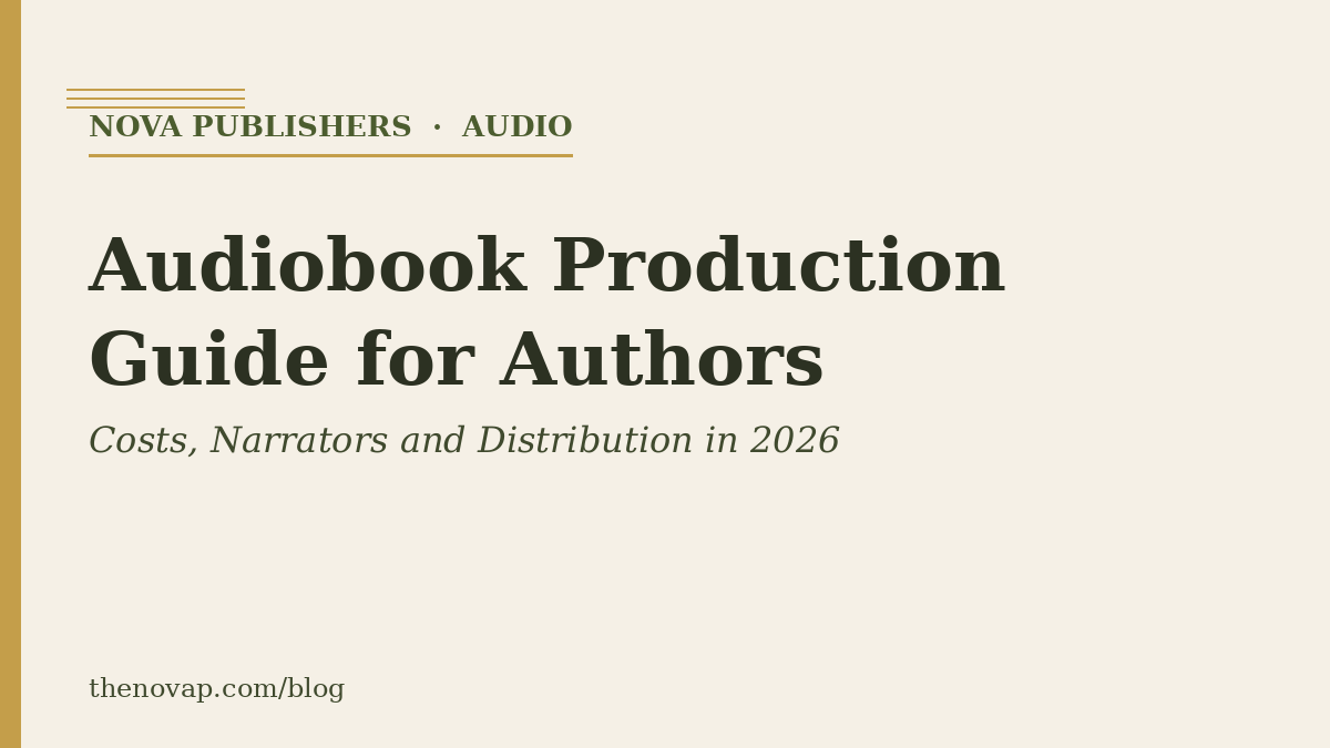 Audiobook Production Guide for Authors: Costs, Narrators and Distribution in 2026