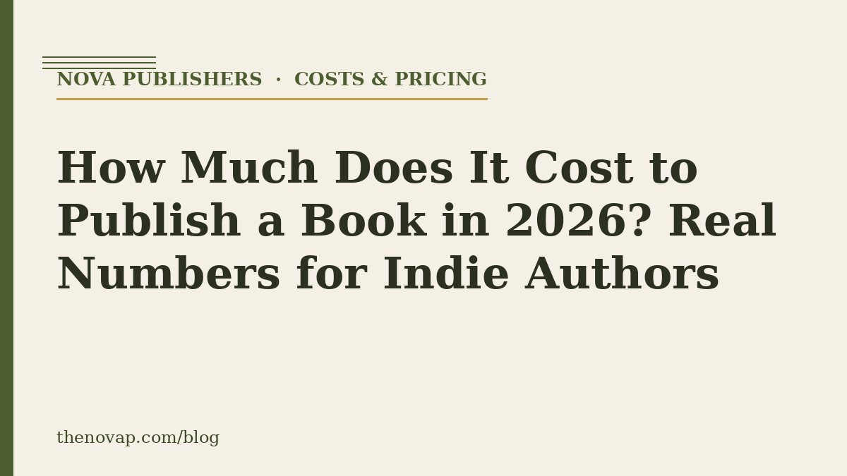How Much Does It Cost to Publish a Book in 2026? Real Numbers for Independent Authors