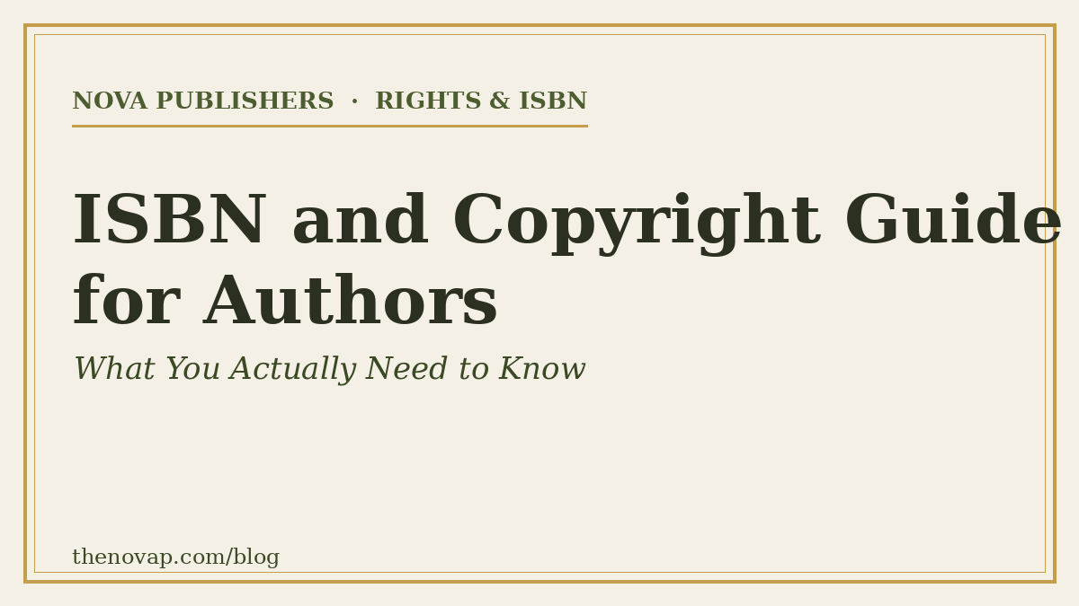 ISBN and Copyright Guide for Authors: What You Actually Need to Know