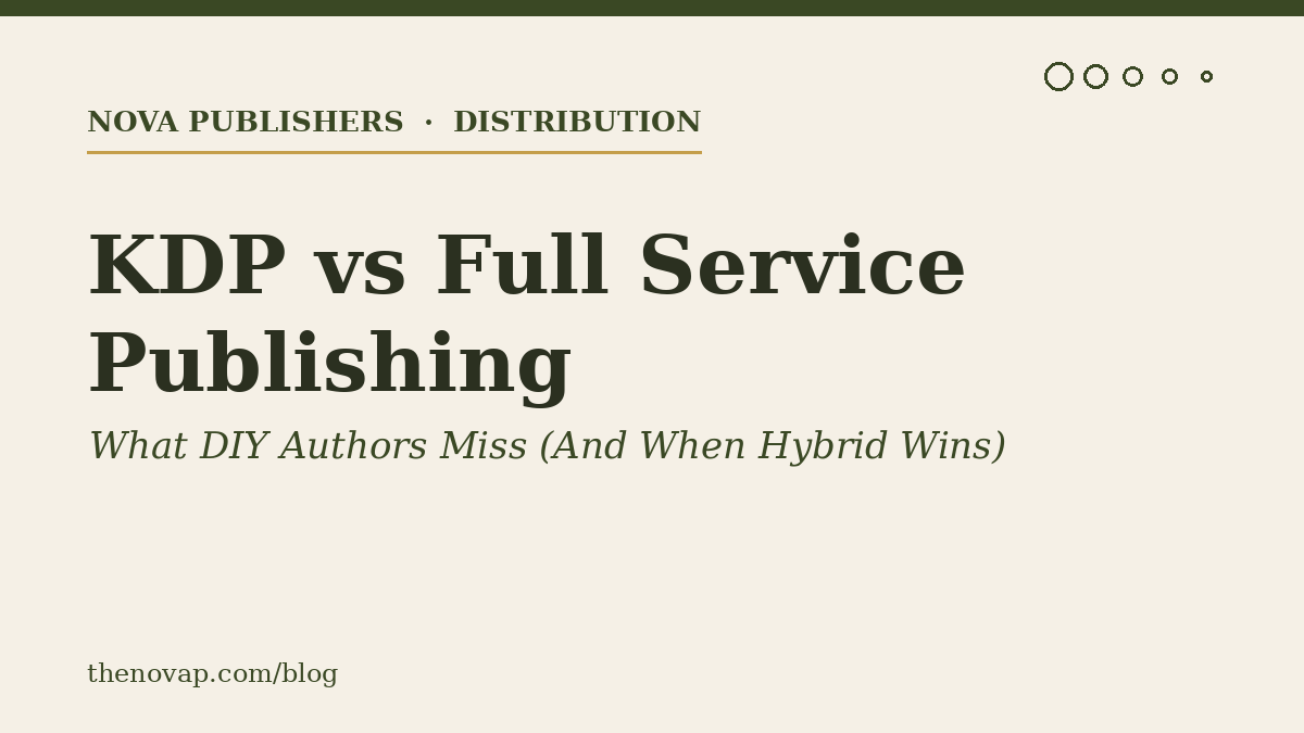 KDP vs Full Service Publishing: What DIY Authors Miss (And When Hybrid Wins)